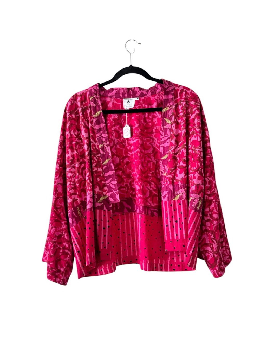Marketplace Handwork of India Pink Boho Kimono Festival S/M